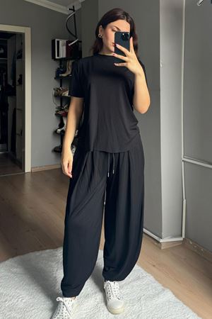 Şalvar Model Modal Takım -Siyah