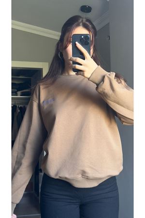 3 iplik Sweatshirt -Kahverengi