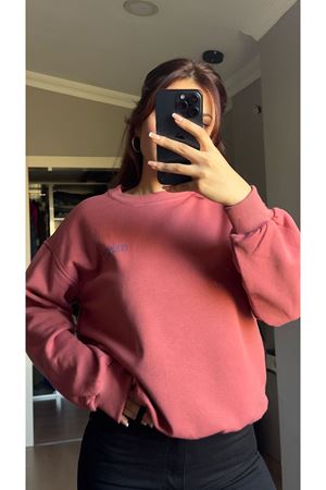 3 iplik Sweatshirt -Gül Kurusu