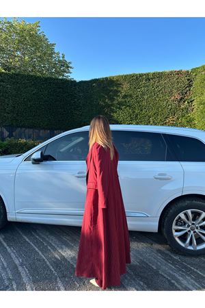 Üçlü Çizgili Double Takım - Bordo