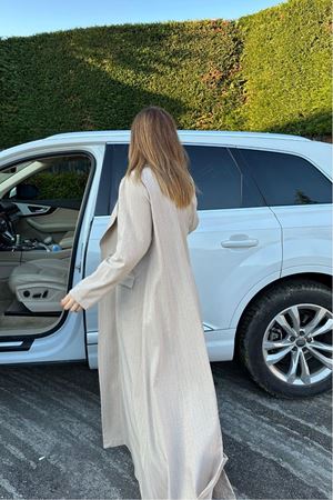 Üçlü Çizgili Double Takım - Bej