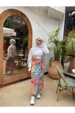 Etnik Desenli Anvelop Etek