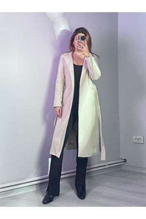 Broşlu At Kılı Kaban - Krem