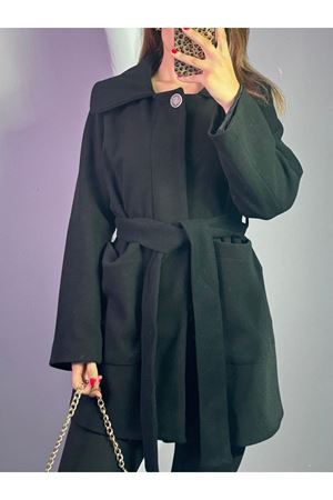 Kısa Kaşe Kaban - Siyah