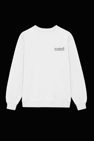 3 iplik Sweatshirt -Beyaz