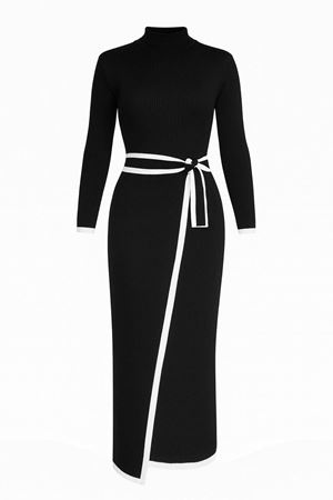 Pinterest Triko Elbise - Siyah