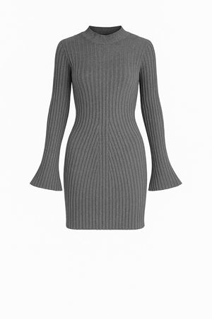 Triko Mini Elbise -Antrasit