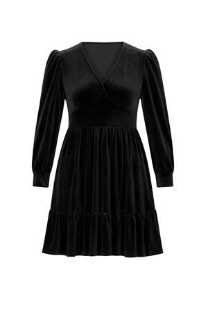 Kadife Mini Elbise -Siyah