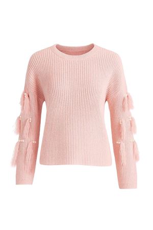 İncili Triko Kazak -Pembe