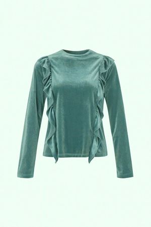Kadife Bluz -Mint