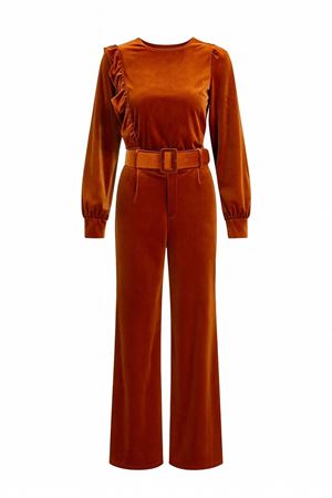 Kemerli Kadife Pantolon -Turuncu