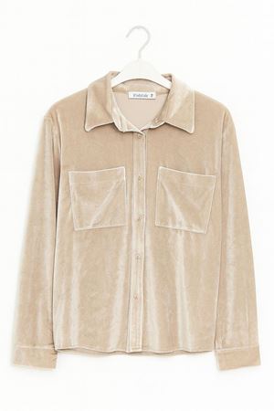 kadife gömlek -taş rengi