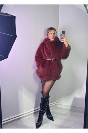 montana uzun kürk -bordo