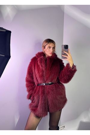 montana uzun kürk -bordo