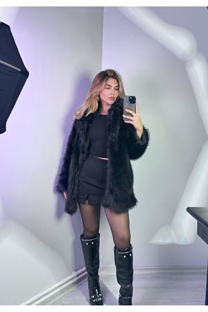 montana uzun kürk  -Siyah
