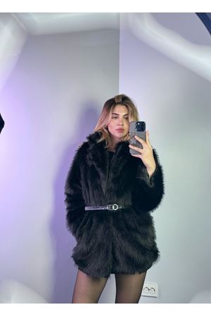 montana uzun kürk  -Siyah