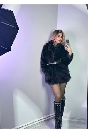 montana uzun kürk  -Siyah