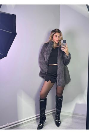 montana uzun kürk -antrasit