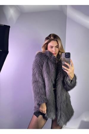 montana uzun kürk -antrasit