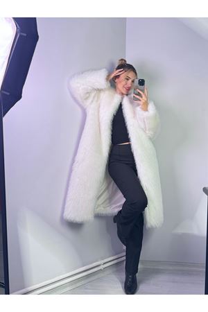 extra uzun kürk -beyaz
