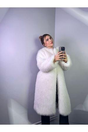 extra uzun kürk -beyaz
