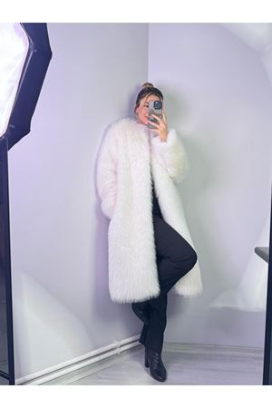 extra uzun kürk -beyaz