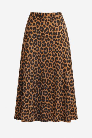 Leopar Desenli Etek - Hardal