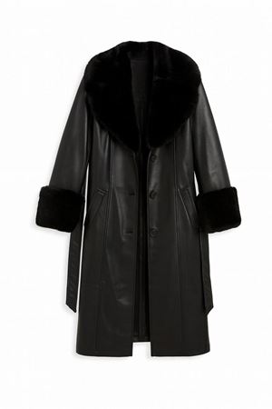 mishel kürklü kaban -siyah