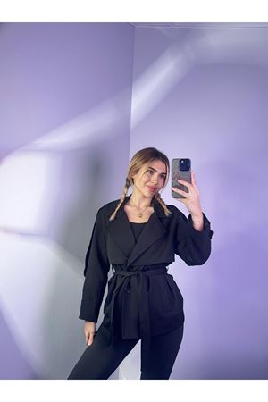 Orta Boy Trençkot -siyah