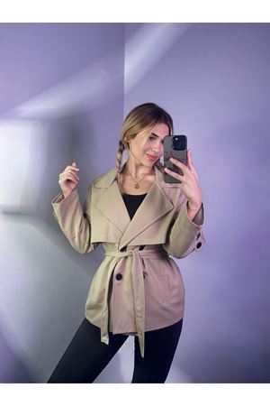 Orta Boy Trençkot -ekru