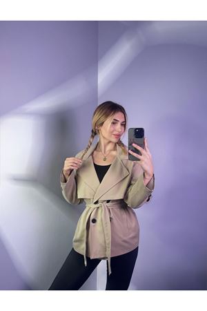 Orta Boy Trençkot -ekru