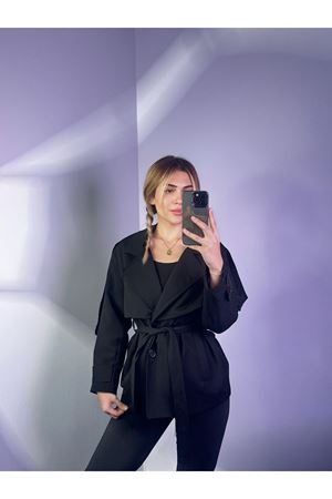 Orta Boy Trençkot -siyah